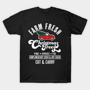 Farm Fresh Christmas Trees - Red Truck Christmas Tree Xmas T-Shirt